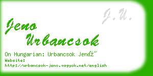 jeno urbancsok business card